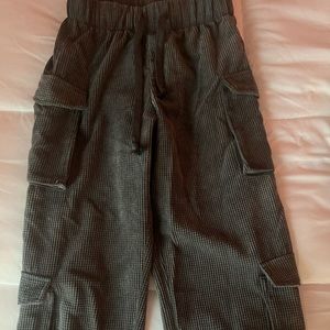 gray waffle knit cargo joggers